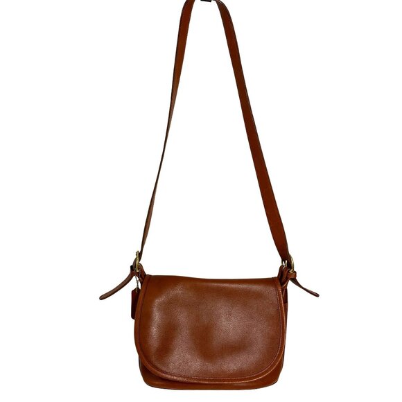 Vintage Coach FLETCHER BAG Shoulder Tan Messenger Flap 4150 COSTA RICA - Picture 2 of 16